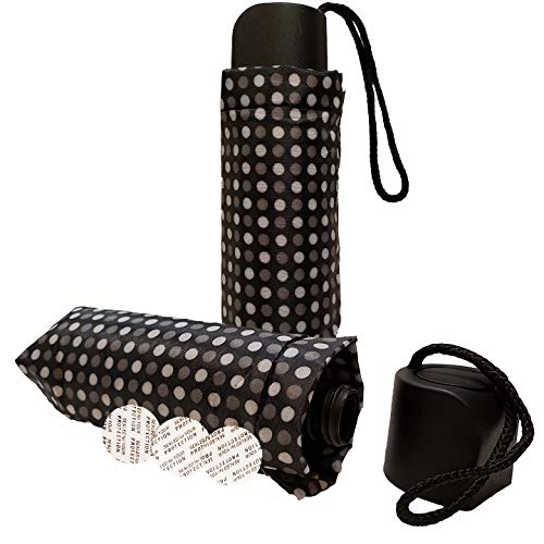 BoozeBrella Umbrella Flask by Smuggle Mug - Disguised 9 oz Flask - Hidden Flask - Choose Color (Black w/White and Gray Dot)