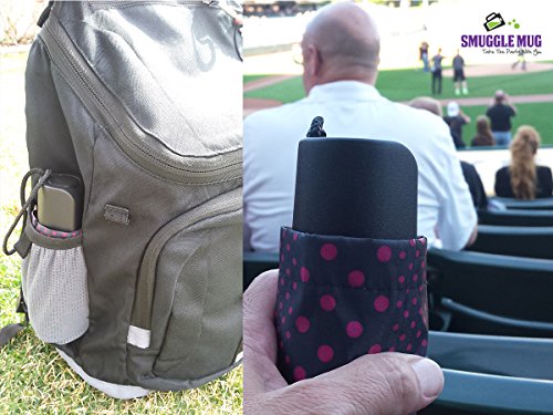 BoozeBrella Umbrella Flask by Smuggle Mug - Disguised 9 oz Flask - Hidden Flask - Choose Color (Black w/White and Gray Dot)