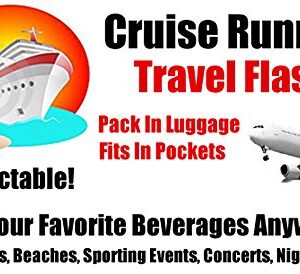 CRUISE RUNNERS Fake Shampoo Conditioner Flask Kit For Hiding Hidden Liquor Sneak Smuggle Alcohol On Booze Cruise With 4 TSA Travel Size Plastic Drinking Flask Bottles and Seals Rum Runners For Cruise