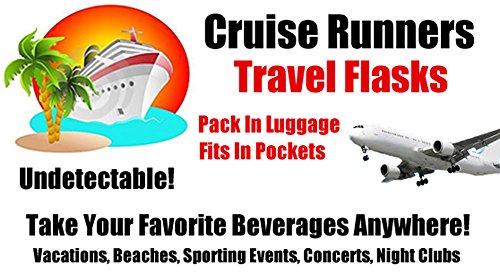 CRUISE RUNNERS Fake Shampoo Conditioner Flask Kit For Hiding Hidden Liquor Sneak Smuggle Alcohol On Booze Cruise With 4 TSA Travel Size Plastic Drinking Flask Bottles and Seals Rum Runners For Cruise