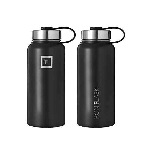 Iron Flask Sports Water Bottle - 32 Oz, 3 Lids (Straw Lid), Leak Proof, Vacuum Insulated Stainless Steel, Double Walled, Thermo Mug, Metal Canteen