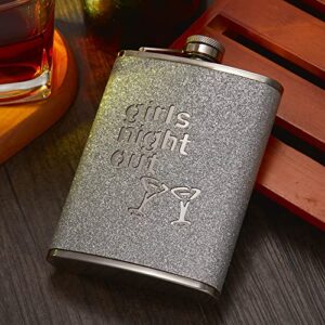 Hillside-Kit Hip Flask for Liquor 8 Oz Stainless Steel Leak proof with Funnel Flask set men flask women flask set (Giltter Silver)