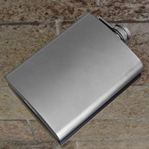 Hip Flask for Liquor 8 Ounce Stainless Steel Black Matte Black Hinge Leakproof with Funnel in Black Box for Men and Women by IDALIO