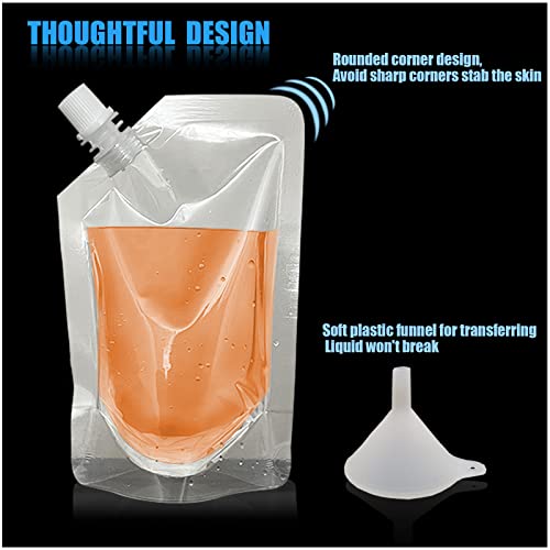 8Pcs Drinks Flasks Juice Flasks Liquor Pouch Reusable Drinking Flasks Concealable Plastic Flasks for Sneak to go flask, with Funnel (8OZX4+12OZX4)