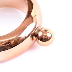 Rose Gold Bangle Bracelet Wine/Alcohol 3.5 oz Flask - Stainless Steel Creative Gift Set for Women - Bonus Funnel Included