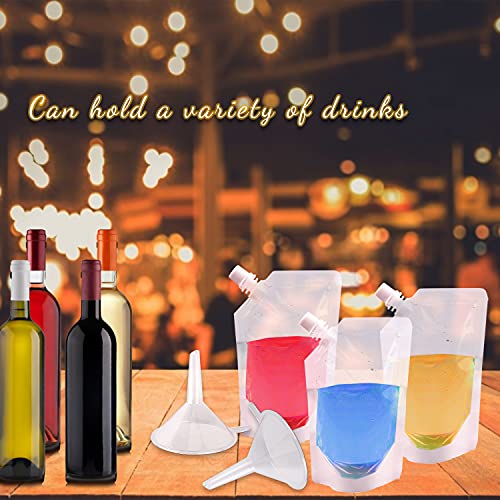 14 Pcs Concealable Flasks Liquor Cruise Pouch Reusable Sneak Alcohol Travel Drinking Flask Kits Plastic Flasks Bags for Sneak Alcohol To Go Flask with Funnel (8OZ, 16OZ, 32OZ)