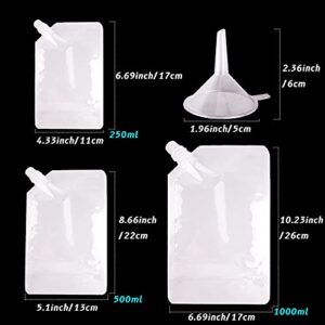 14 Pcs Concealable Flasks Liquor Cruise Pouch Reusable Sneak Alcohol Travel Drinking Flask Kits Plastic Flasks Bags for Sneak Alcohol To Go Flask with Funnel (8OZ, 16OZ, 32OZ)