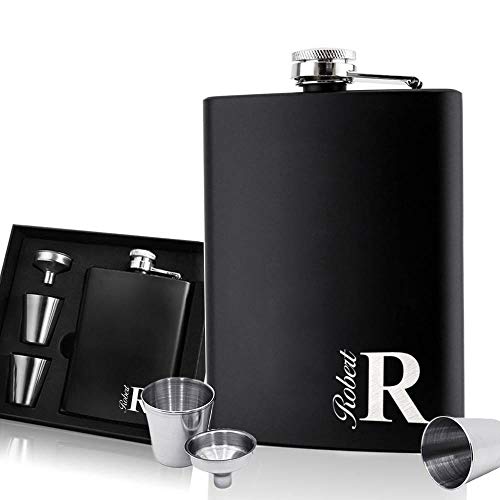 Custom Flasks for Liquor for Men Engraved Gift Set for Best Man Groomsmen 6oz Stainless Steel Flask Proposal Gifts for Wedding Birthday With Gift Box Gift for Daddy Grandpa (Design 03)