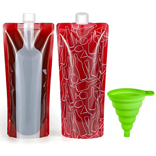 Foldable Wine Bag,Portable Wine Bottle Bag Flask, 12 Pack Collapsible Liquid Leak Proof Flask Holder,Reusable Wine pouch for Gift Travel Camping BBQ Party Beach Hiking Home Kitchen(750ml)