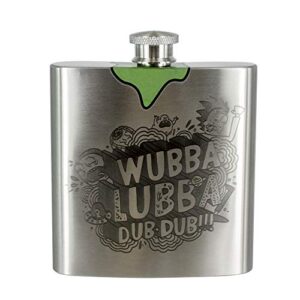paladone rick’s hip flask – rick and morty metal flask with screw cap – 177 ml