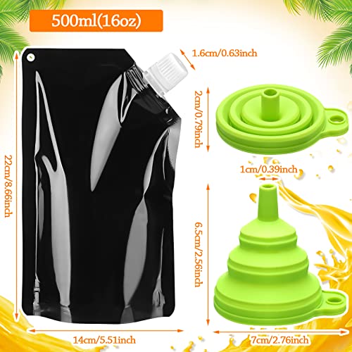 50 Pcs Plastic Flasks Flasks Drink Pouches Reusable and Concealable 16 oz Drink Bags Plastic Drink Flasks Sneak Travel Pouches Kit with Funnel and Buckles for Women Men Travel Outdoor Sports
