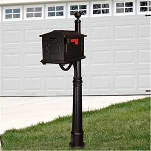 Special Lite Kingston Curbside Mailbox with Ashland Mailbox Post Unit - Black