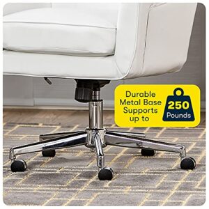 Serta Style Ashland Home Office Chair, Clean White Bonded Leather