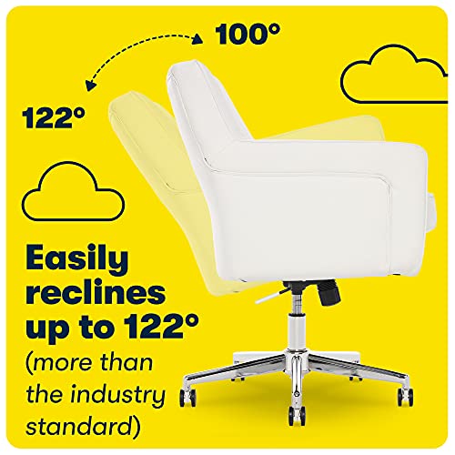 Serta Style Ashland Home Office Chair, Clean White Bonded Leather