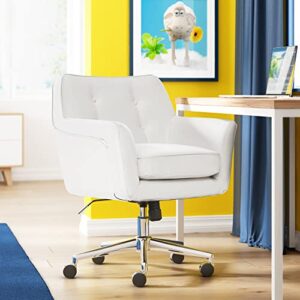 Serta Style Ashland Home Office Chair, Clean White Bonded Leather