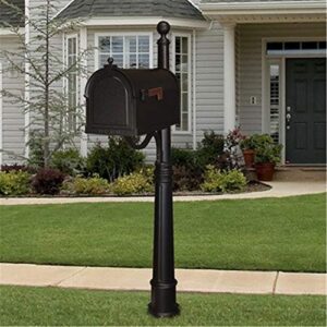 special lite products scb-1015_spk-600-blk berkshire curbside mailbox with ashland post in matte black