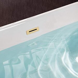 WOODBRIDGE 59" BTA1514-BG-Drain &O+ Pillow Bathtub, Brushed Gold