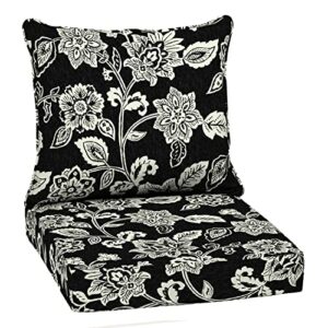 arden selections outdoor deep seating cushion set 24 x 22, ashland black jacobean