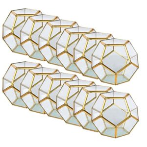 michaels bulk 12 pack: 5.5”; gold octagon glass terrarium by ashland™