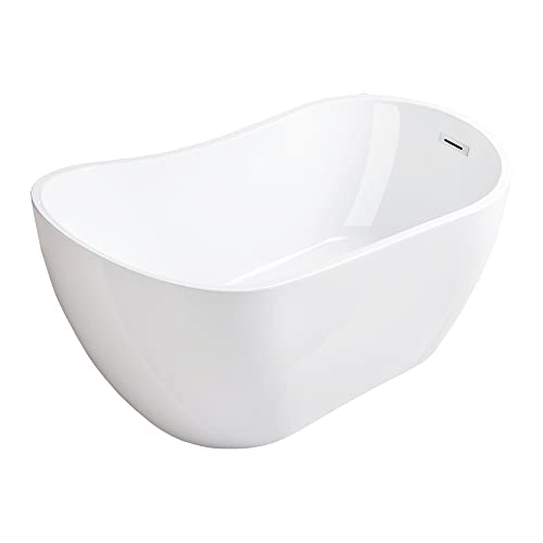 WOODBRIDGE BTA1507-B/N-Drain &O + Pillow Bathtub, 54“, Brushed Nickel