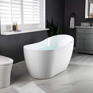 WOODBRIDGE BTA1507-B/N-Drain &O + Pillow Bathtub, 54“, Brushed Nickel