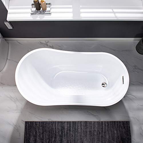 WOODBRIDGE BTA1507-B/N-Drain &O + Pillow Bathtub, 54“, Brushed Nickel