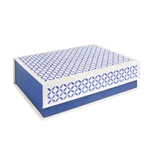 ashland michaels medium blue tile decorative box with tab closure