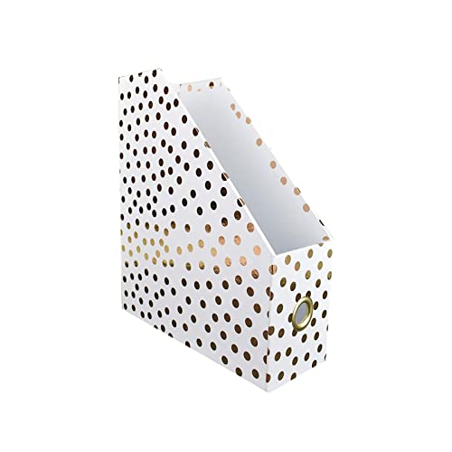 Ashland Michaels Gold Polka Dot Magazine Bin