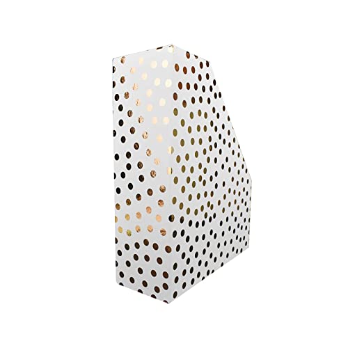 Ashland Michaels Gold Polka Dot Magazine Bin