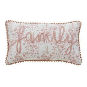 ashland michaels pink & white floral family pillow