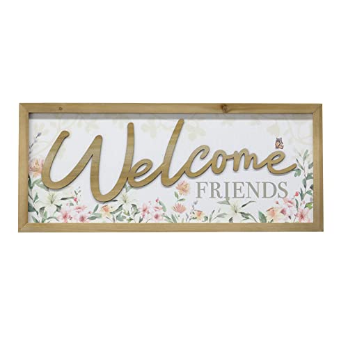 Ashland Michaels Floral Welcome Friends Framed Wall Sign