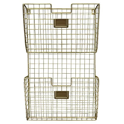 Ashland Michaels Gold Grid 2-Tier Metal Wall File