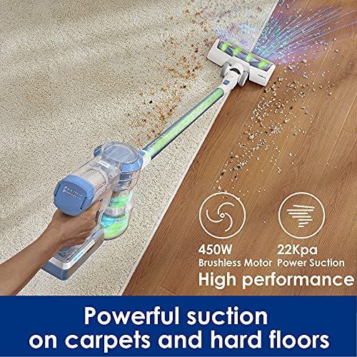 Tineco A11 Hero Cordless Lightweight Stick Vacuum Cleaner, 450W Motor for Ultra Powerful Suction Handheld Vac for Carpet, Hard Floor & Pet