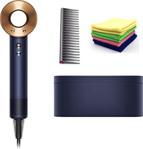 premium dyson supersonic hair dryer limited gift set edition: fast drying, controlled styling, powerful, low noise, light weight, engineered for different hair types w/one maxitek microfiber cloth