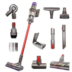 dyson v11 animal+ cordless red wand stick vacuum cleaner with 10 tools including high torque cleaner head | rechargeable, cord-free, lightweight, powerful suction | limited red edition (renewed)
