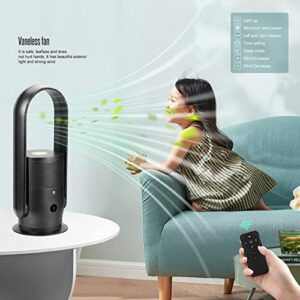 ULTTY Bladeless Tower Fan and Air Purifier in one, 90° Oscillating Bladeless Fan with Remote, Touch, 8H Timer, Floor Fans for Bedroom Whole Room Home Office R021, Black