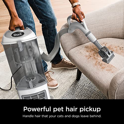 Shark NV356E 31 Navigator Lift-Away Professional Upright Vacuum with Swivel Steering, HEPA Filter, XL Dust Cup, Pet Power, Dusting Brush, and Crevice Tool, Perfect for Pet Hair, White/Silver