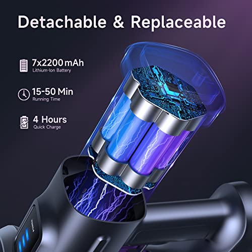 Lubluelu Cordless Vacuum Cleaner, Cordless Stick Vacuum with 25Kpa Powerful Suction, 50min Runtime, Detachable Battery, Self-Standing 6 in 1 Lightweight Vacuum for Hard Floor, Carpet, Pet Hair