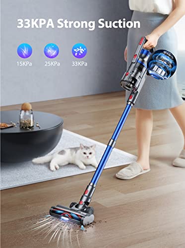 BuTure Cordless Vacuum Cleaner, 450W 33KPA Cordless Stick Vacuum, Up to 55 Mins Runtime, Anti-Winding Brush and 1.2L Large Dust Cup, Handheld Vacuum Cleaners for Hardwood Floor Carpet Stair Pet Hair