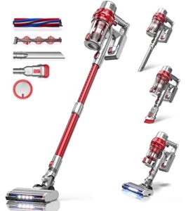 buture cordless vacuum cleaner, powerful stick vacuum with 380w 30kpa, 35min runtime lightweight vacuum cleaners with telescopic tube and detachable battery handheld vacuum for carpet/floor/pet/stair