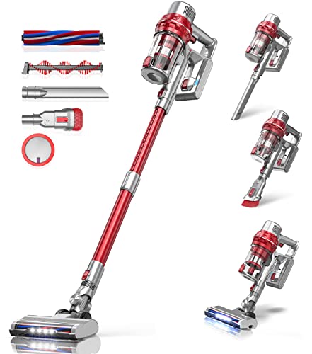 BuTure Cordless Vacuum Cleaner, Powerful Stick Vacuum with 380W 30KPa, 35min Runtime Lightweight Vacuum Cleaners with Telescopic Tube and Detachable Battery Handheld Vacuum for Carpet/Floor/Pet/Stair