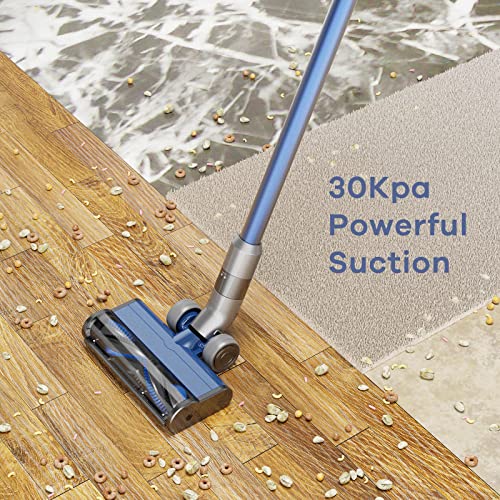 WELOV Cordless Vacuum Cleaner, S30 Stick Vacuum with 30KPa Powerful Suction, 350W Lightweight Vacuum, Up to 45 Mins Runtime, Detachable Battery with 2500mAh, for Hard Floor Pet Hair