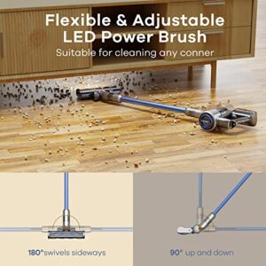 WELOV Cordless Vacuum Cleaner, S30 Stick Vacuum with 30KPa Powerful Suction, 350W Lightweight Vacuum, Up to 45 Mins Runtime, Detachable Battery with 2500mAh, for Hard Floor Pet Hair