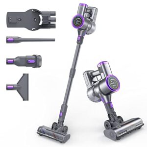 aimiler cordless vacuum cleaner, 450w cordless stick vacuum with 33kpa powerful suction, 55min runtime, detachable battery, self-standing 6 in 1 lightweight vacuum for hard floor