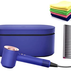 Premium Dyson Supersonic Hair Dryer Limited Gift Set Edition in Fuchsia/Nickel: Fast Drying, Light Weight, Low Noise, Controlled Styling, for Different Hair Types w/ Microfiber Cloth