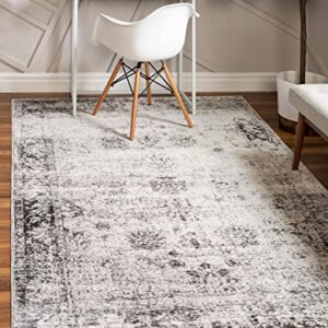 Unique Loom Sofia Collection Area Rug - Casino (5' 1" x 8', Gray/ Beige)