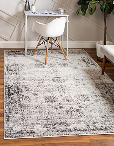 Unique Loom Sofia Collection Area Rug - Casino (5' 1" x 8', Gray/ Beige)