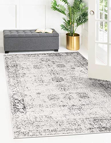 Unique Loom Sofia Collection Area Rug - Casino (5' 1" x 8', Gray/ Beige)