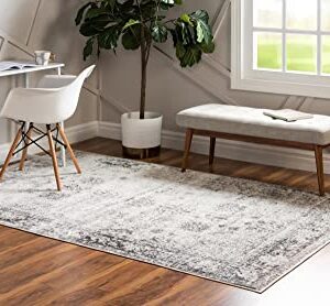 Unique Loom Sofia Collection Area Rug - Casino (5' 1" x 8', Gray/ Beige)