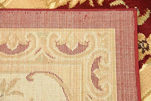 Unique Loom Versailles Collection Traditional Classic Floral Motif Area Rug (8' 0 x 10' 0 Rectangular, Burgundy/ Ivory)